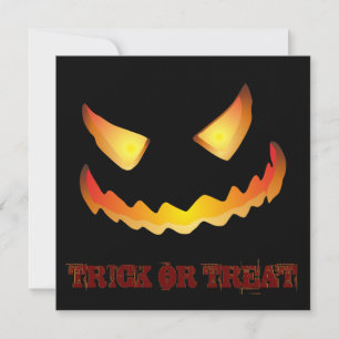 Pumpa Ansikte 2 för Halloween Inbjudningar