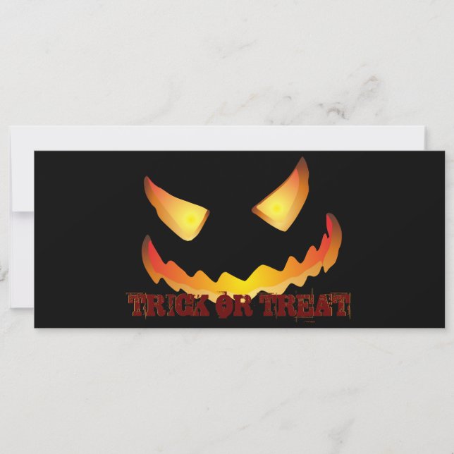 Pumpa Ansikte 2 för Halloween Inbjudningar (Framsida)