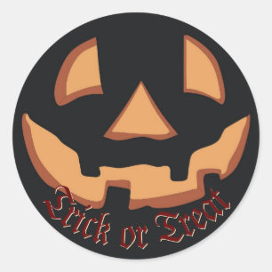Pumpa ansikte för Halloween Runt Klistermärke