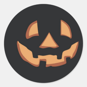 Pumpa ansikte för Halloween Runt Klistermärke