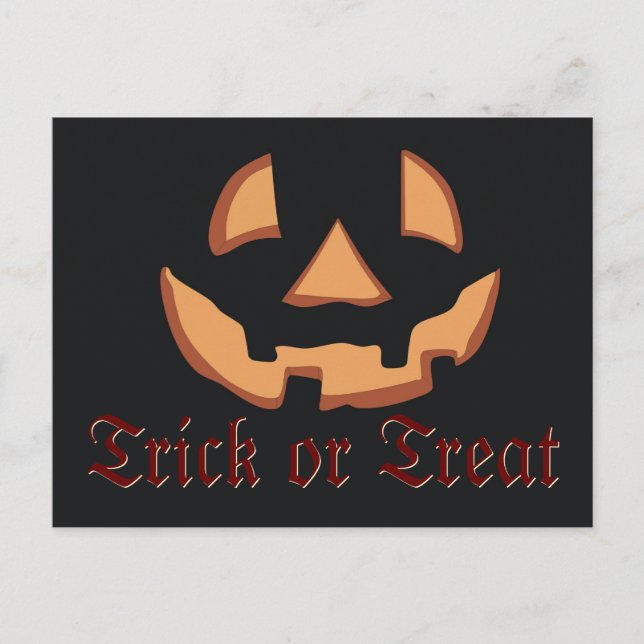 Pumpa ansikte för Halloween Vykort (Framsida)