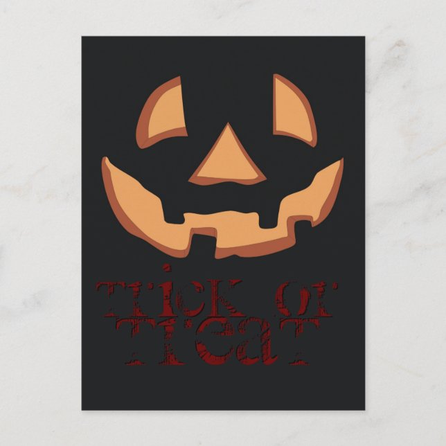 Pumpa ansikte för Halloween Vykort (Framsida)