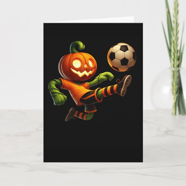 Pumpa Ansikte Fotboll Halloween Kostym Män Pojkar  Kort (Framsida)