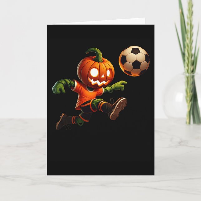 Pumpa Ansikte Fotboll Halloween Kostym Män Pojkar  Kort (Framsida)