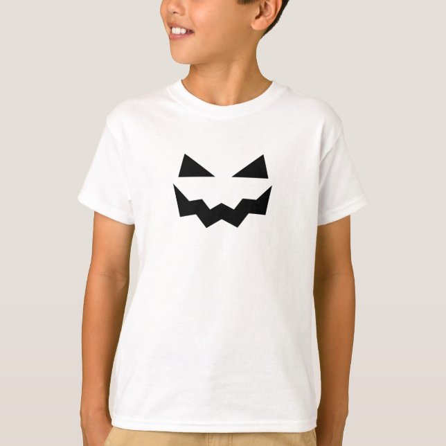 Pumpa Ansikte Halloween T Shirt (Framsida)