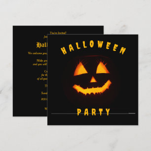 Pumpa Ansikte Halloweenfest Inbjudningar