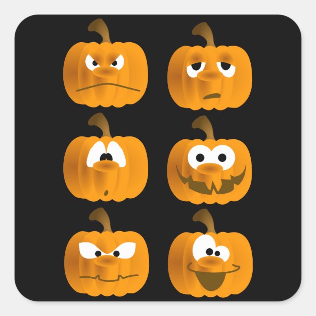 Pumpa ansikte-klistermärken fyrkantigt klistermärke (Framsida)