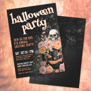 Pumpa Årlig Kostym Halloweenfest Inbjudningar