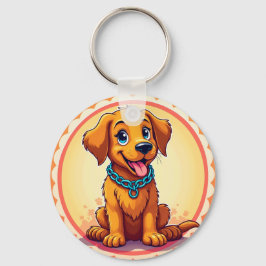 Pumpa av Tecknad med blå kronor Nyckelring