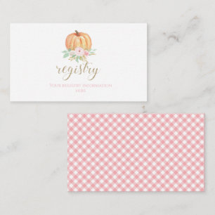 Pumpa Baby Shower Blommig Rutig gåvoregister Inkl Tilläggskort