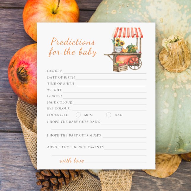 Pumpa baby shower Förutsägelser och råd baby (Skapare uppladdad)