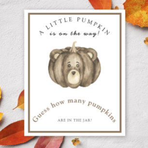 Pumpa baby shower Gissa hur många pumpor Poster