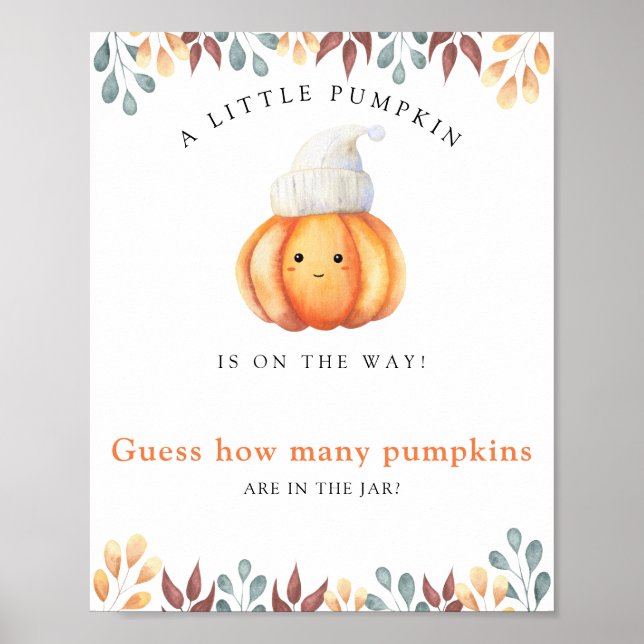 Pumpa baby shower Gissa hur många pumpor Poster (Framsidan)