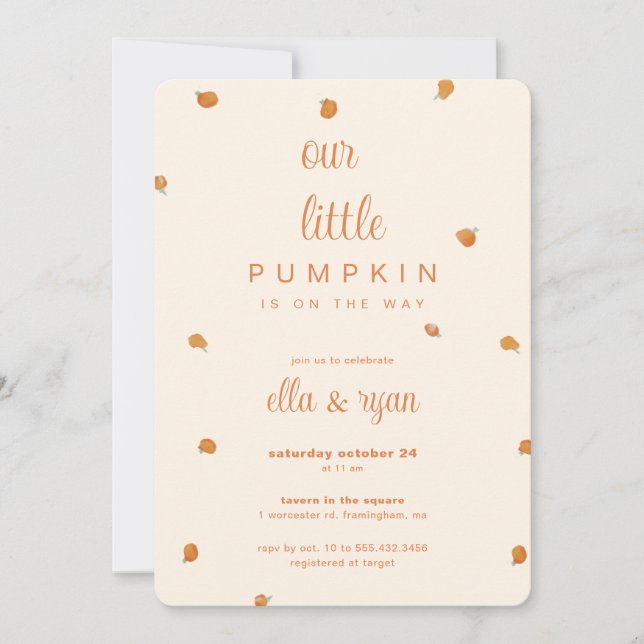 Pumpa: Baby Shower Inbjudan (Framsida)