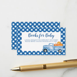 Pumpa Baby Shower Rutig Lastbil böcker för bebis Tilläggskort