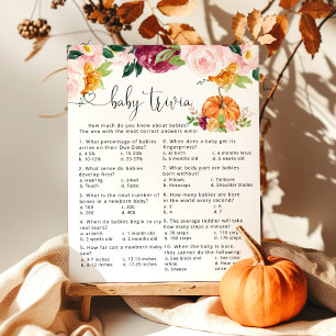 Pumpa Baby trivia-babyduschspel för blommigt