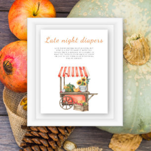 Pumpa-babyshower - Midnattsblöjor spelet Poster