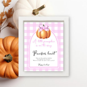 Pumpa båge ark baby shower Nappjakt spel Poster