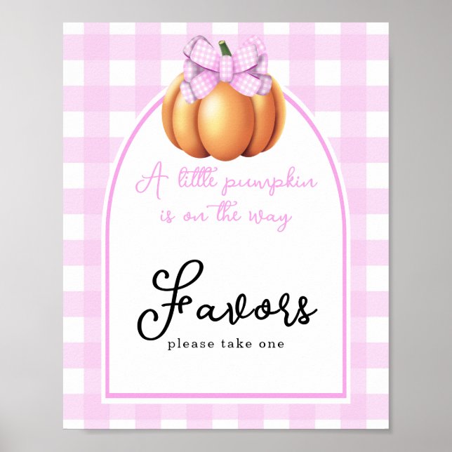 Pumpa båge baby shower gunstigheter poster (Framsidan)