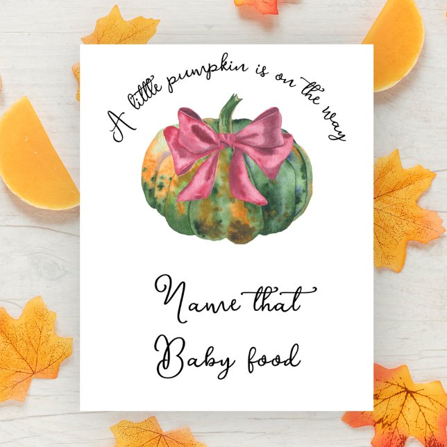 Pumpa-båge baby shower Namnge den där barnmaten Poster (Skapare uppladdad)