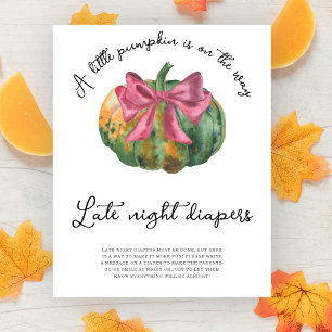 Pumpa båge baby shower Sängvätning blöjor Poster