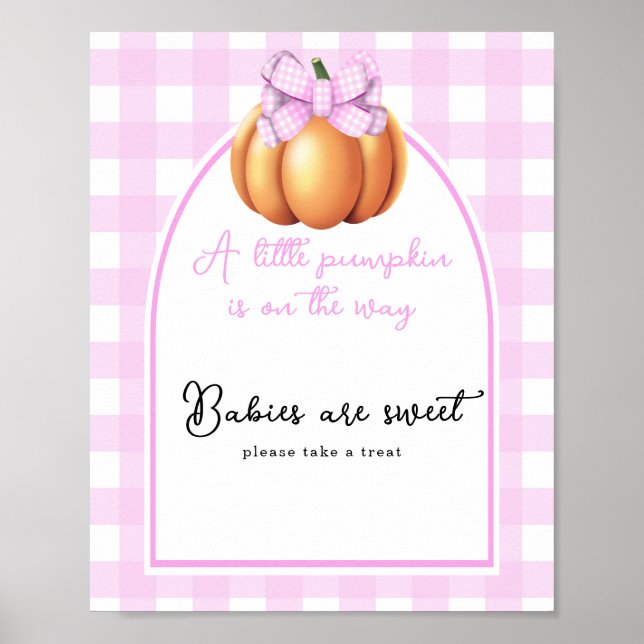 Pumpa båge valv baby shower Bebisar är söta  Poster (Framsidan)