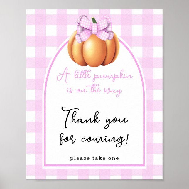 Pumpa båge valvet baby shower - Tack  Poster (Framsidan)