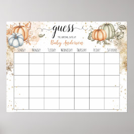 Pumpa Bebis firande Gissa Förfallodatum Kalender A Poster