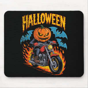 Pumpa Biker Ridning På En Motorcykel Halloween Kos Musmatta