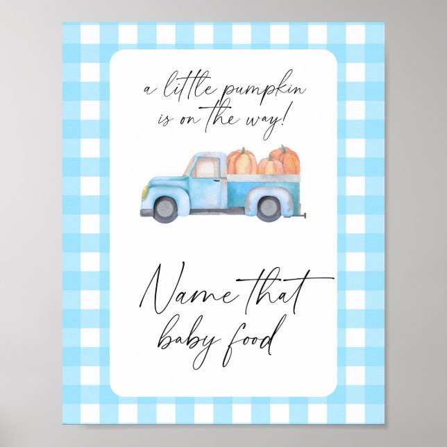 Pumpa blå lastbil - namnge den barnmaten poster (Framsidan)