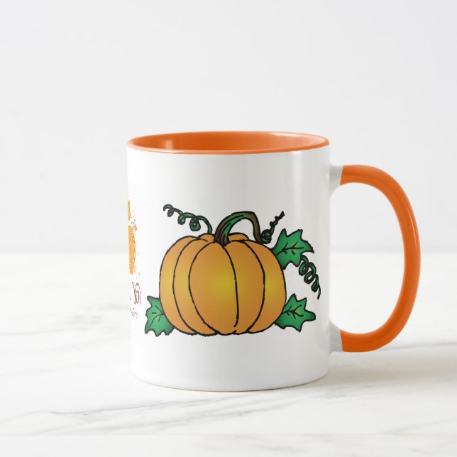 Pumpa Blad Fall Natur Landskap Årstider Höst Mugg (Höger)