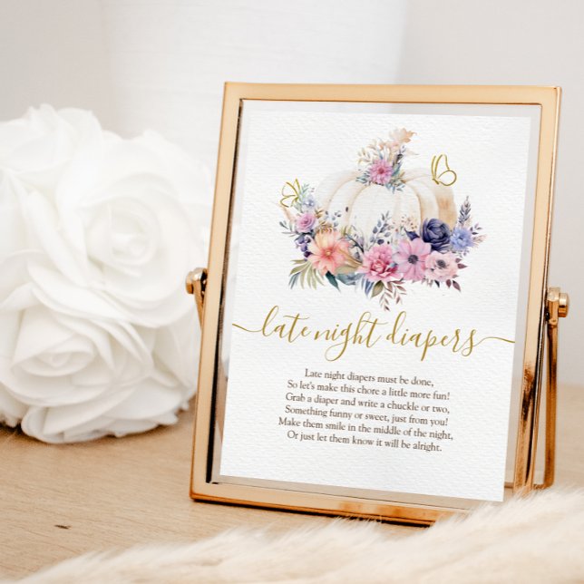 Pumpa Blommig Nattlig Blöjaaffisch Fototryck (Skapare uppladdad)