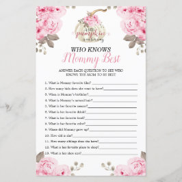 Pumpa Blommig Vem Känner Mamma Bäst Baby Shower