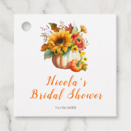 Pumpa Blomsterbukett Bröllopsdusch Gåvor Etiketter