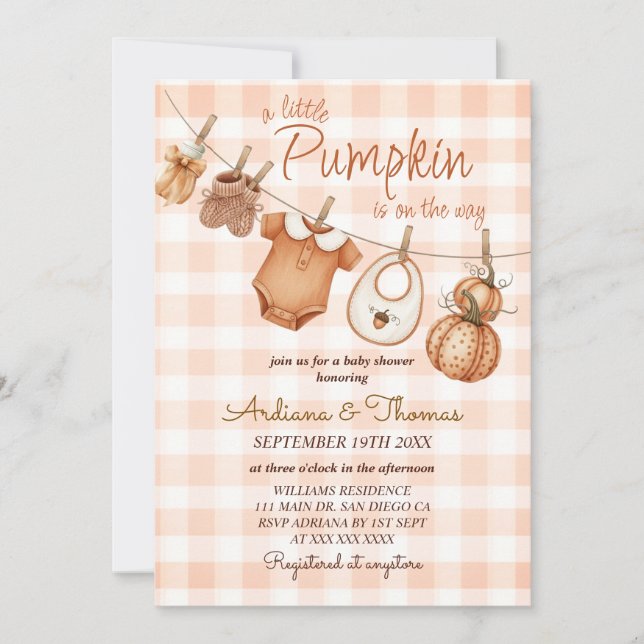 Pumpa Boho Barnkalas  Inbjudningar (Framsida)