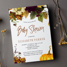 Pumpa boho höst könsneutral babyshower