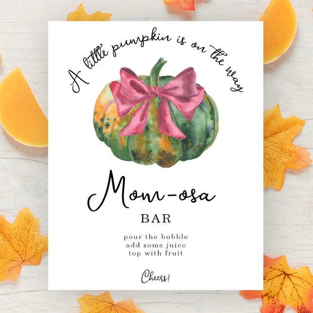 Pumpa bow baby shower Momosa bar Poster (Skapare uppladdad)