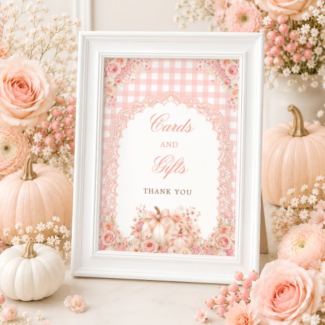 Pumpa Bow Blommig Kort & Present Bordsskylt Poster (Skapare uppladdad)