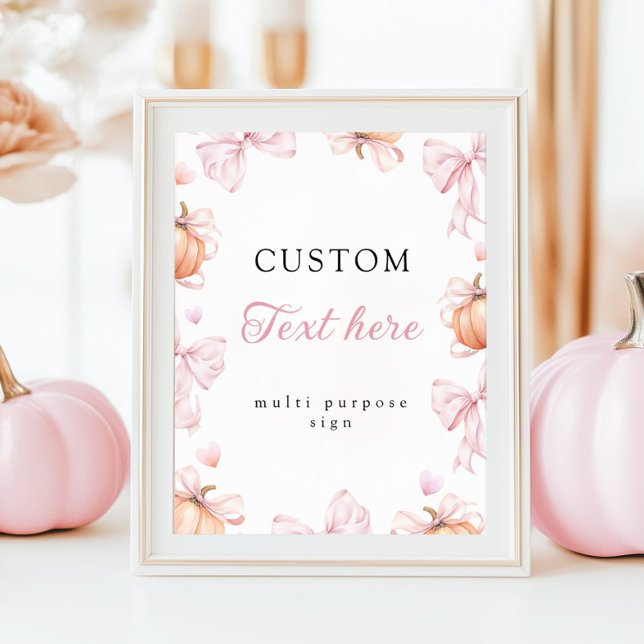 Pumpa Bow Bordskylt Baby Shower Poster (Skapare uppladdad)