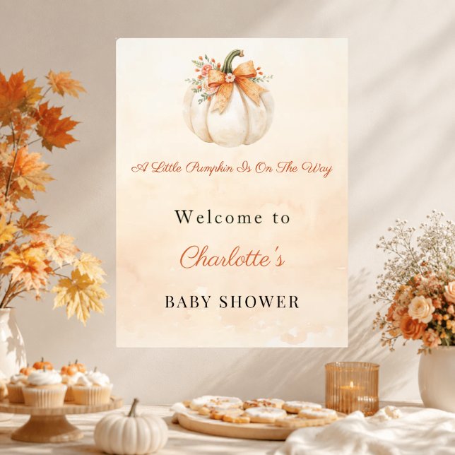 Pumpa Bow Välkommen Baby Shower Poster (Skapare uppladdad)