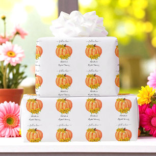 Pumpa Bröllopsdusch Bröllop Orange Vit Presentpapper