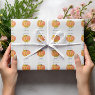 Pumpa Bröllopsdusch Bröllop Orange Vit  Presentpapper
