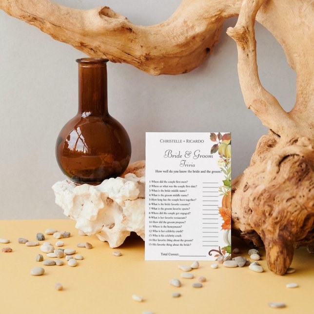 Pumpa brud & brudgum trivia bröllopsdusch spel meddelande (Skapare uppladdad)