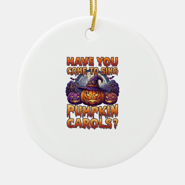 Pumpa Carols Halloween Häxa Hatt Jack Lantern Ba Julgransprydnad Keramik (Framsidan)