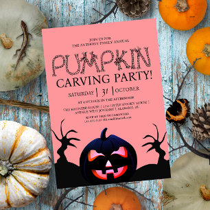 Pumpa-carving-fest med rustic-rep-typografi inbjudningar