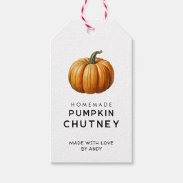 Pumpa chutney presentetikett med vintagepumpa