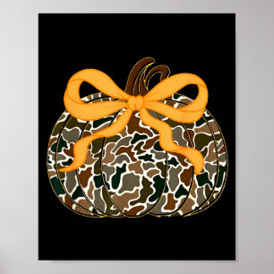 Pumpa Coquette Bow Tackningsdag Höst Löv Poster