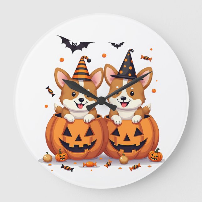 Pumpa Corgi-fest Stor Klocka (Framsida)