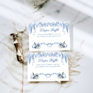 Pumpa Dammig blå Toile Blommig blöja Babykalas Tilläggskort