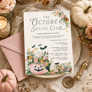 Pumpa-dekorationsfest Oktober Social Club Inbjudningar